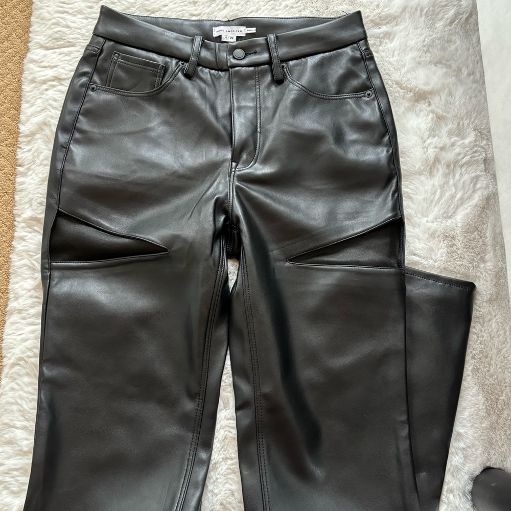 Good American Icon Cut out faux leather pants
